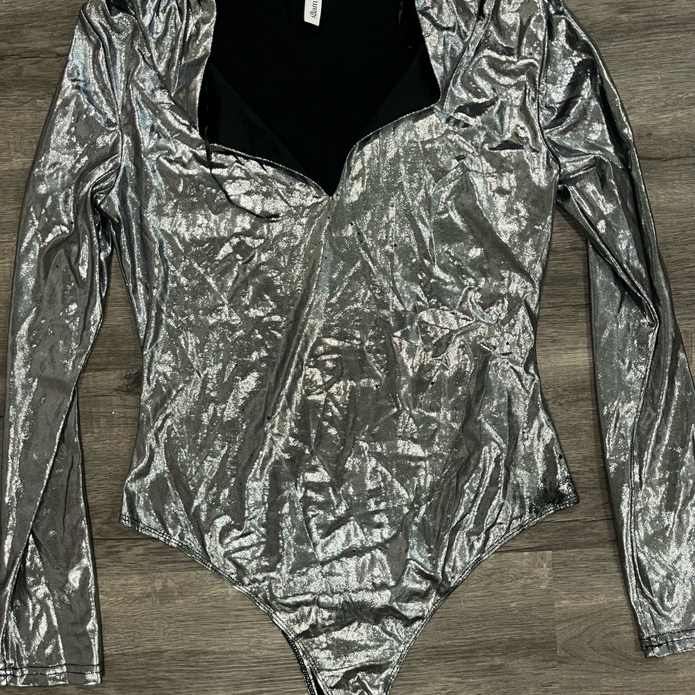 Silver Metallic Women's Top